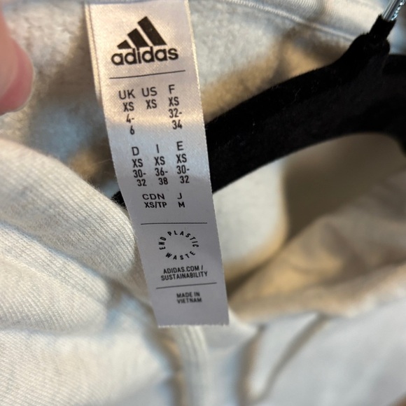 adidas Cream Hoodie with Front Logo - Picture 5 of 5